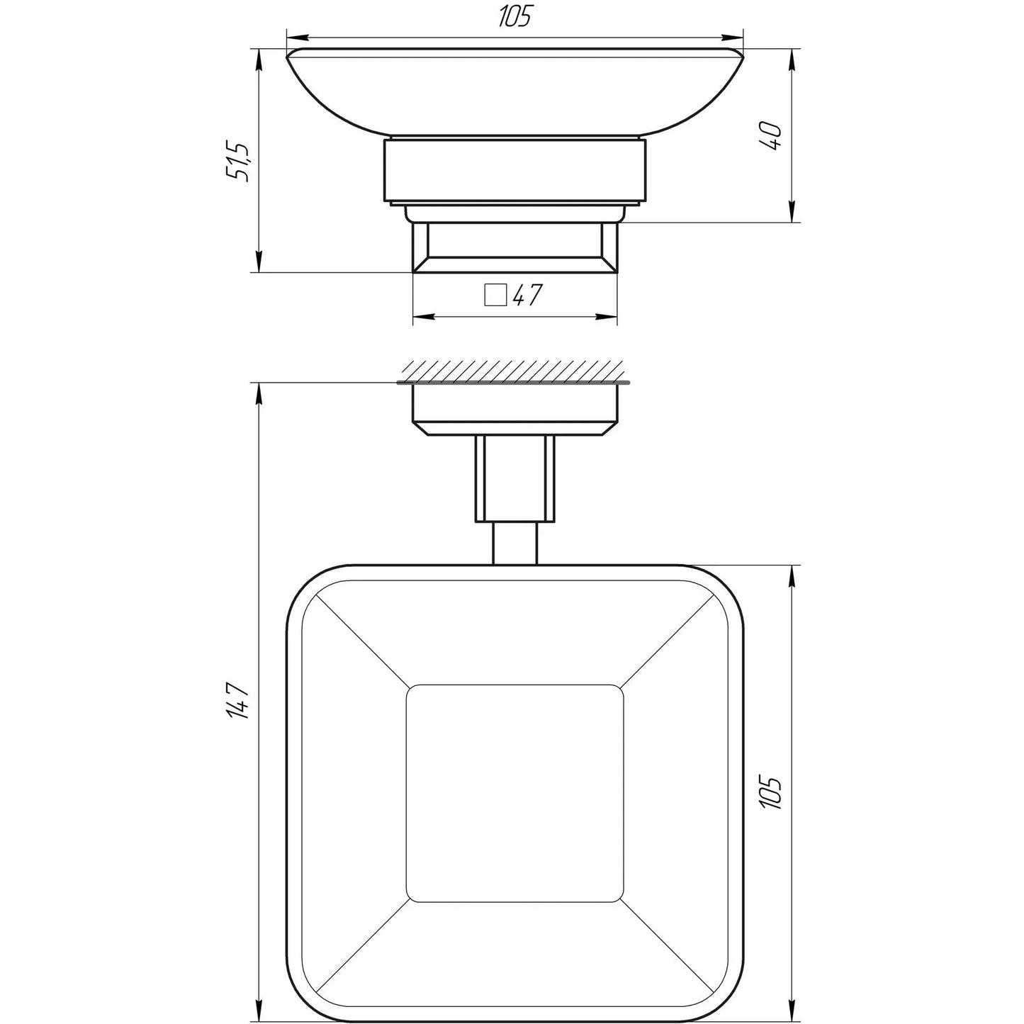 TKB 9922A-BL Soap Dish, Wall-Mounted