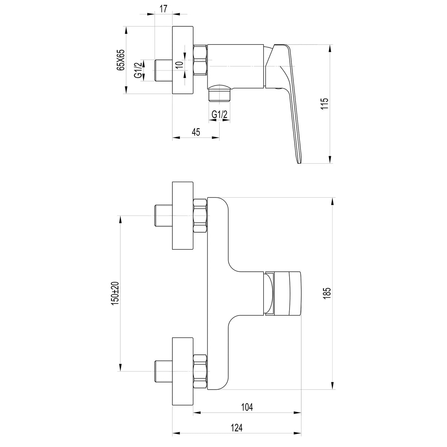 Zestaw baterii prysznicowej ODISS TO 18701-H52