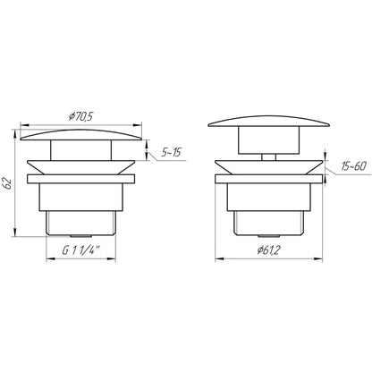 Odpływ pop-up TK-15A-WS Click-Clack