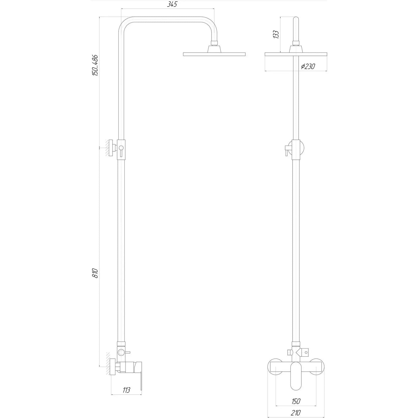 System prysznicowy CAPRI TCA 15702-H43
