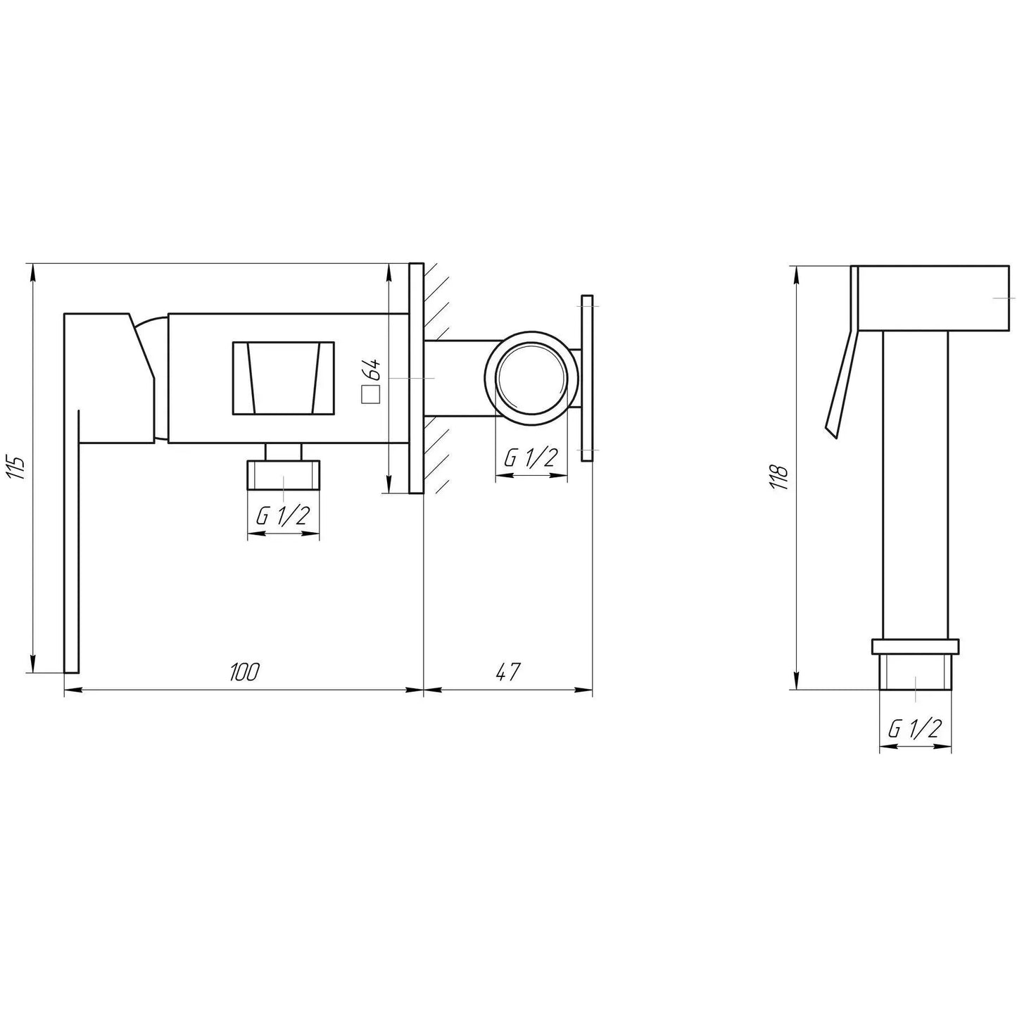 SARDINIA TS 087106-H20 Monoblokowa bateria bidetowa higieniczna