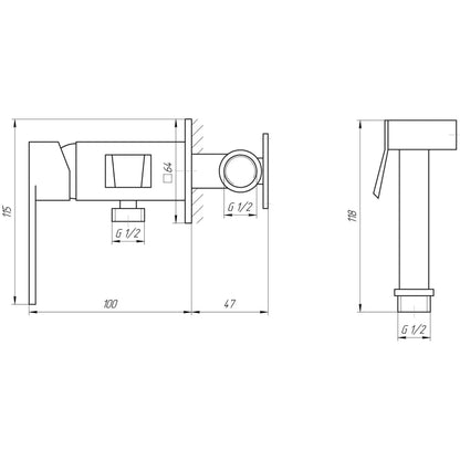 SARDINIA TS 087106-H20 Monoblokowa bateria bidetowa higieniczna