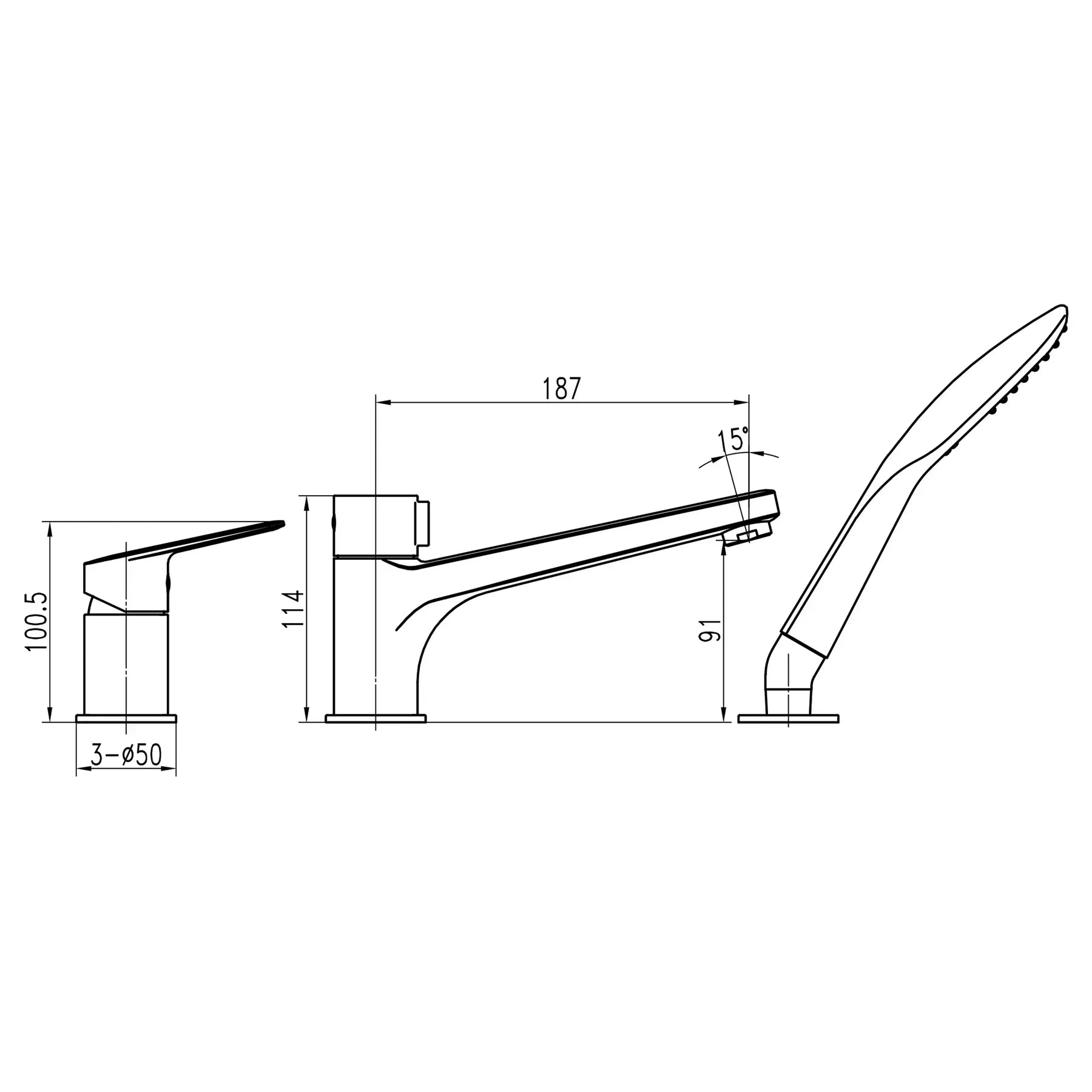 CAPRI TCA-15111-H43 Built-in bath mixer