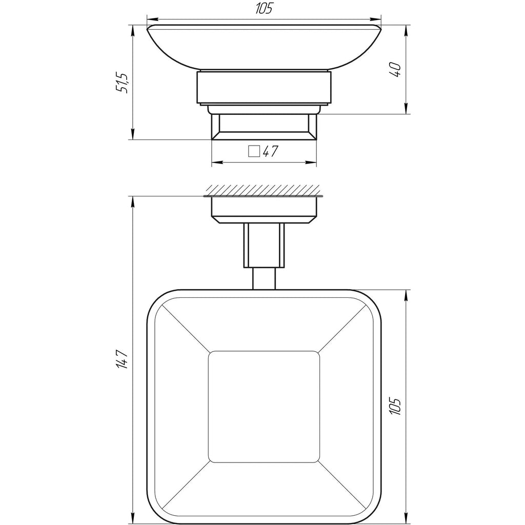 TKB 9922A-BL Soap Dish, Wall-Mounted