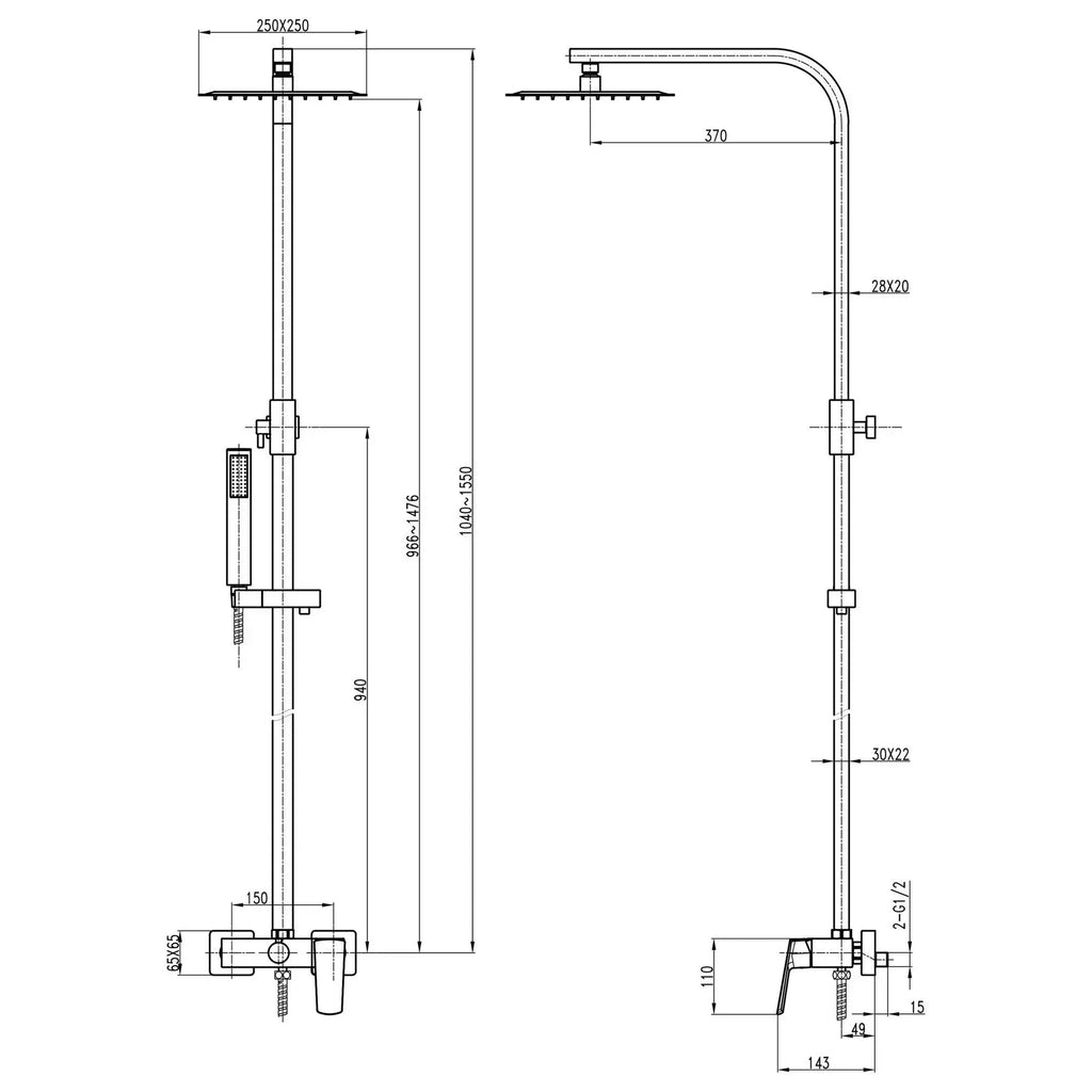 Душова система LEXI TL 21702-H57-BL 