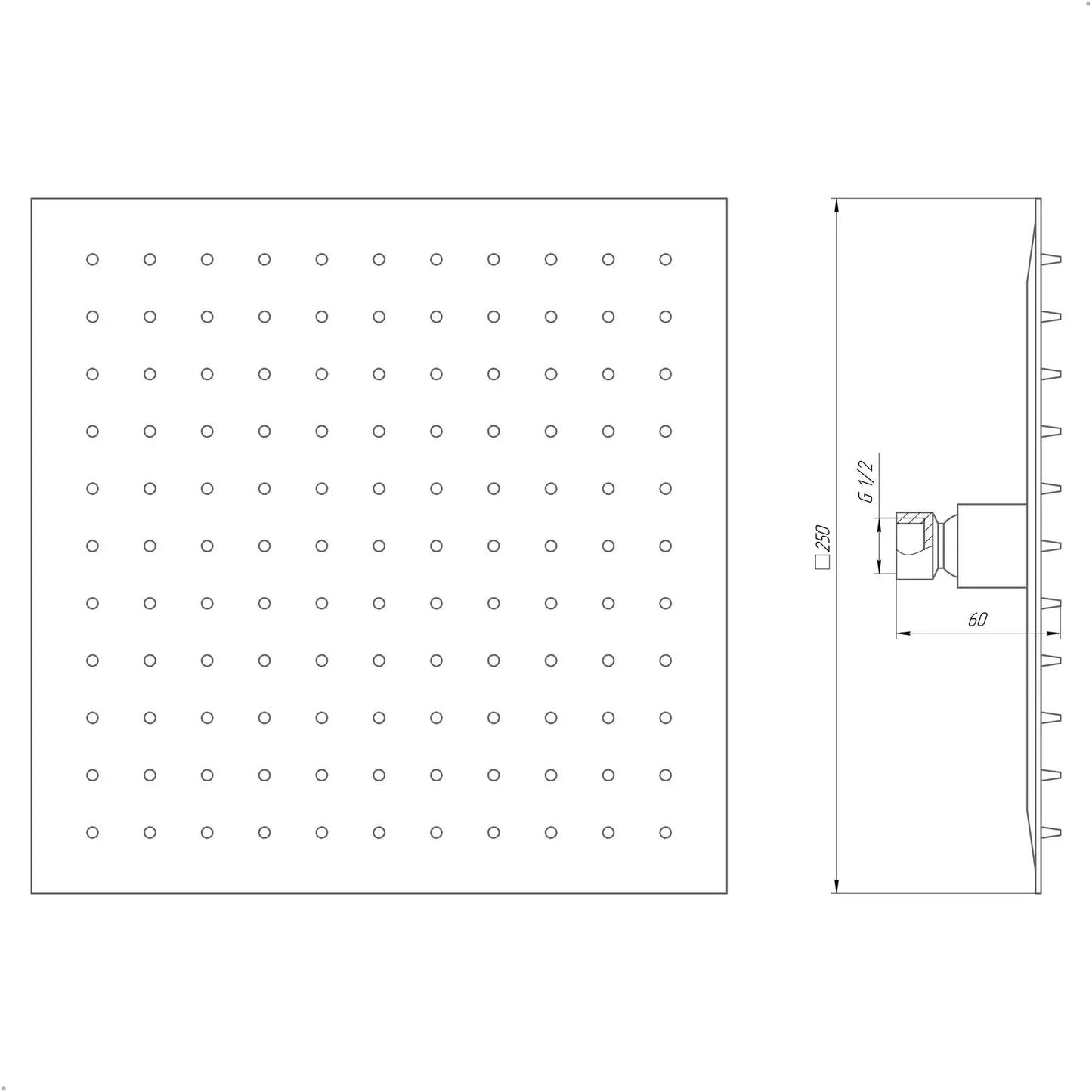 Głowica prysznicowa SQ-250-CR SUS304