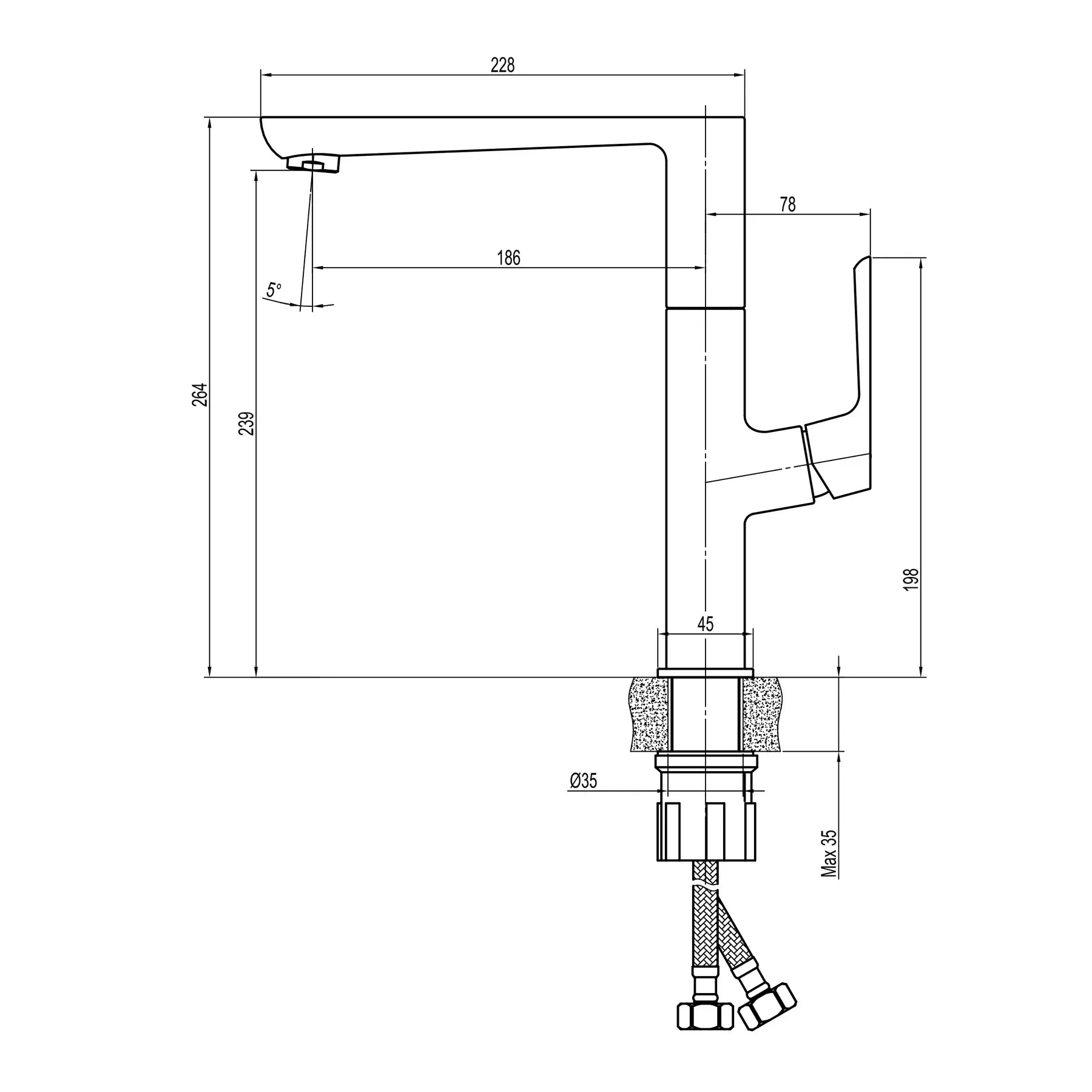 LEXI TL-21401-H57-GB - Змішувач для кухні