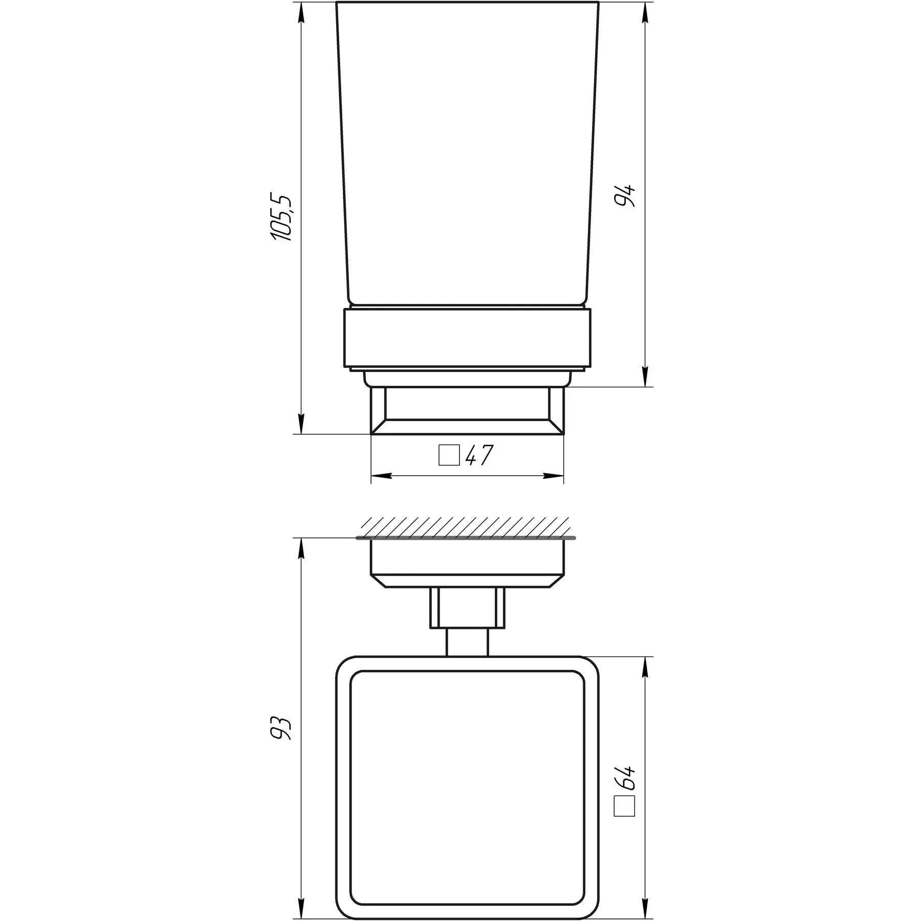 Uchwyt na pojedynczą szklankę TKB 9921A-BL