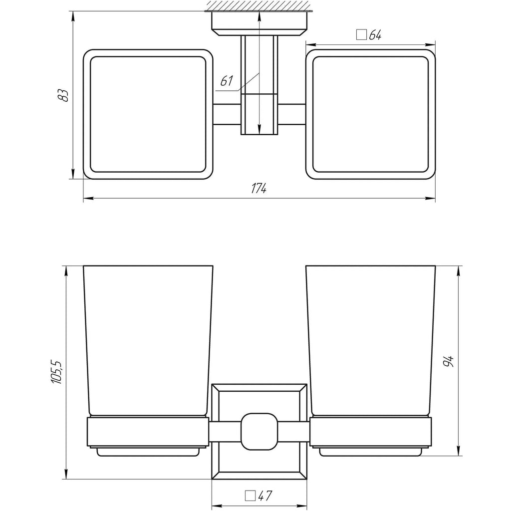 TKV 9928A Double Glass Holder