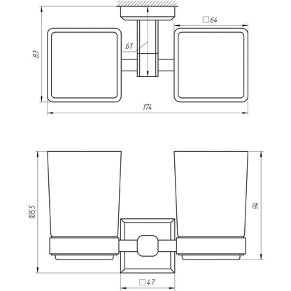 TKV 9928A Podwójny uchwyt na szklanki