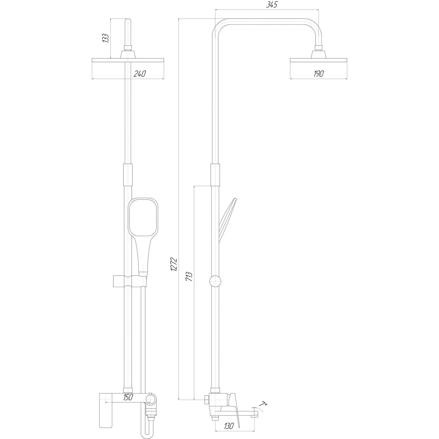 System prysznicowy ODISS TO 18102-H52-BL