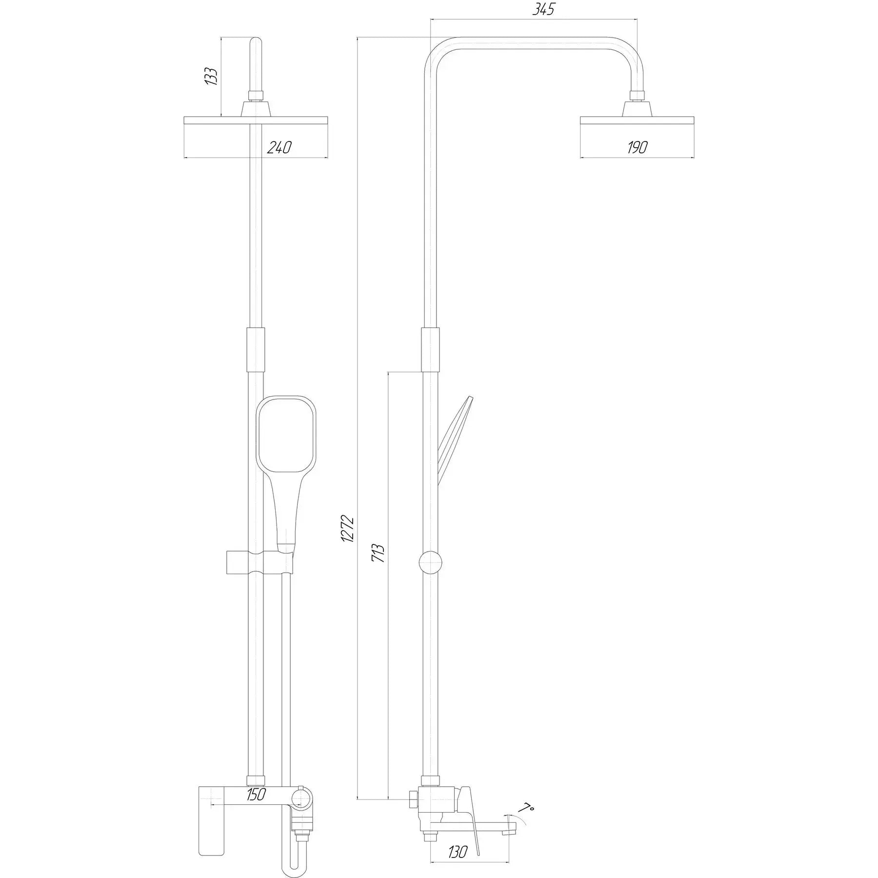 System prysznicowy ODISS TO 18102-H52-BL