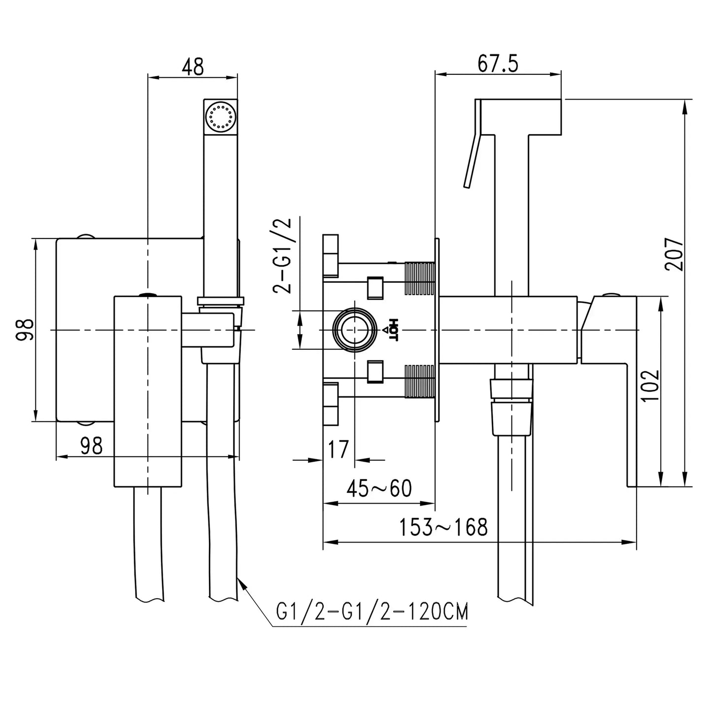 ODISS TO 18206-H52-Inteligentna higieniczna bateria