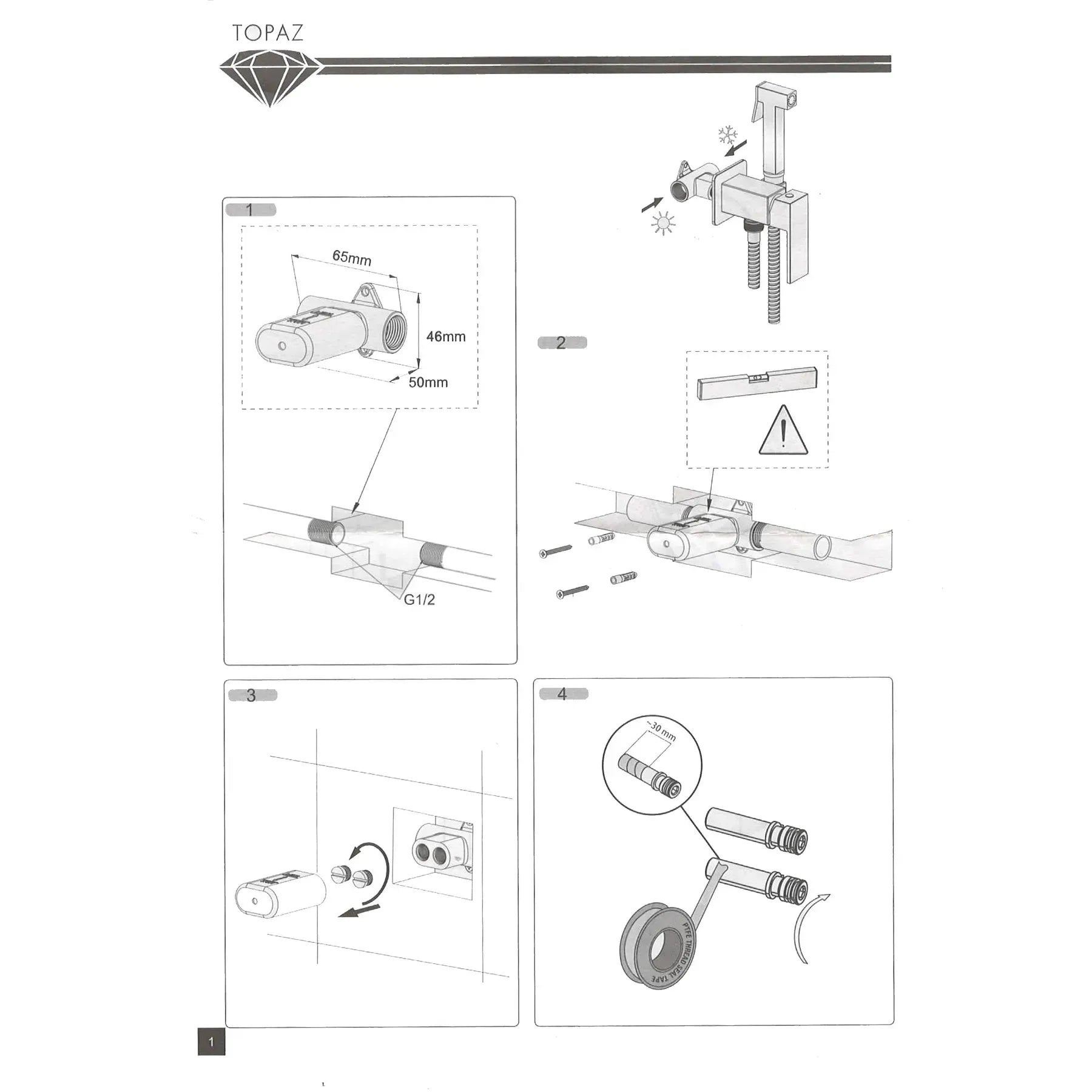Гігієнічний змішувач LOFT TLF 32106-H39-C