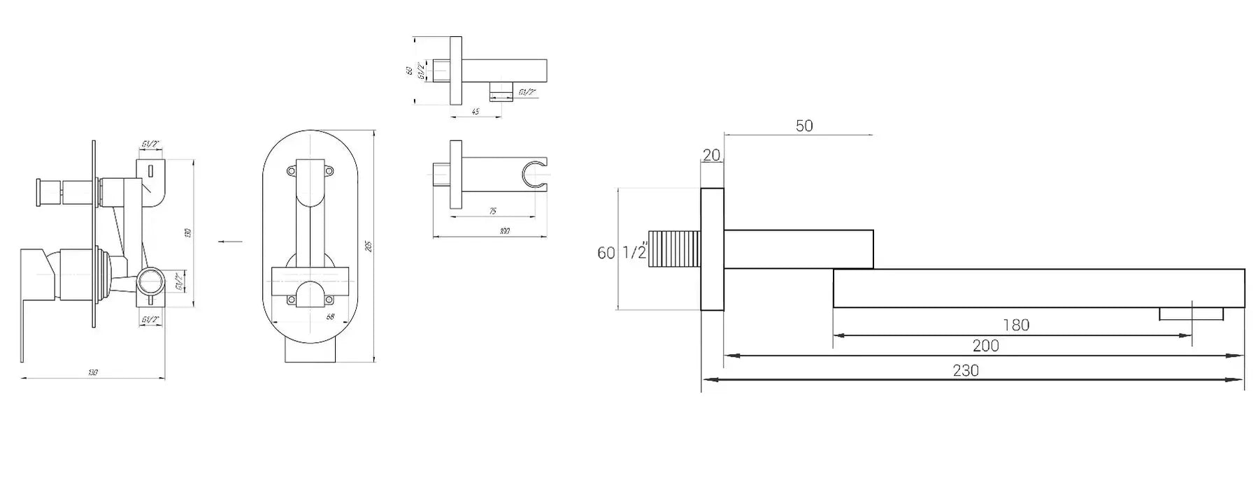 SARDINIA TSG 08202-200N-BL Bateria wannowa do zabudowy