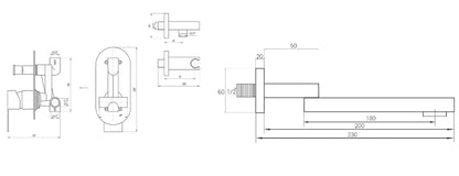 SARDINIA TSG 08202-200N-BL Bateria wannowa do zabudowy
