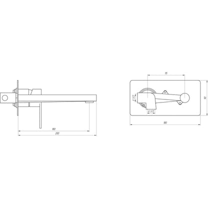 SARDINIA TS 08205-H20 Bateria umywalkowa ścienna