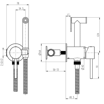 Bateria higieniczna LOFT TLF 32106-H39-BL
