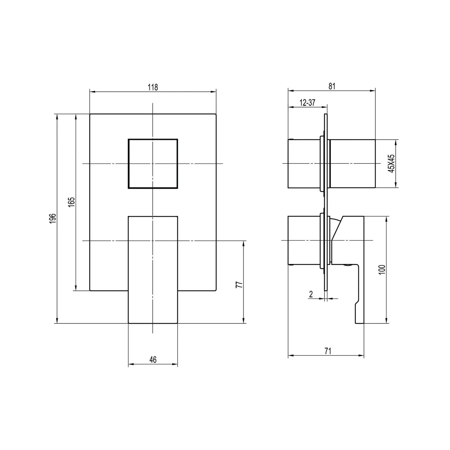 ODISS TO 08117-L03-BL – Wbudowana bateria prysznicowa, termostat Smart Box / 3-DROŻNY
