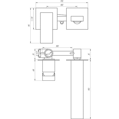 LEXI TL 21235-H57A-W Bateria umywalkowa ścienna