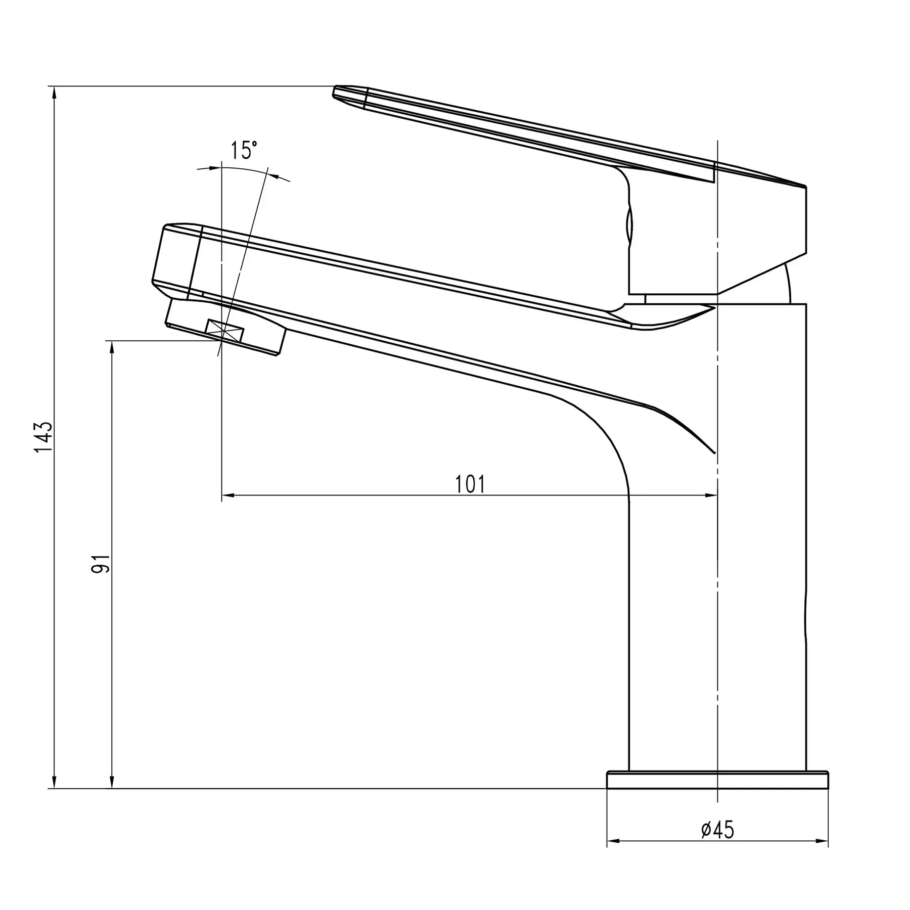 Змішувач для умивальника CAPRI TCA-15207-H44