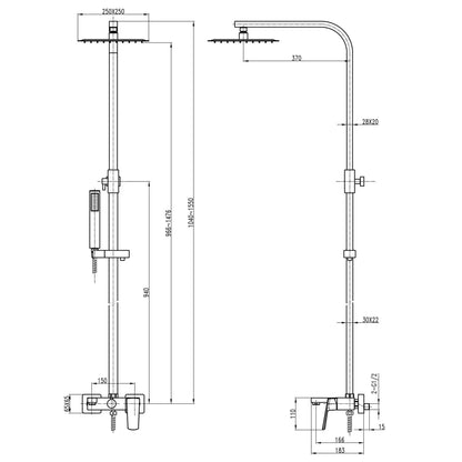 System prysznicowy ODISS TO 18802-H66-WW