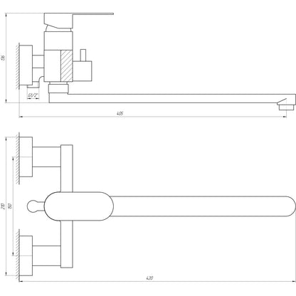 BARTS-TB 07116-H36-EURO Bateria wannowa, zestaw natryskowy