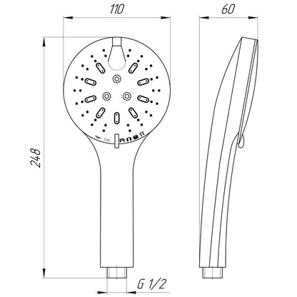 Topaz NF-2206-00-BIAŁY Prysznic ręczny