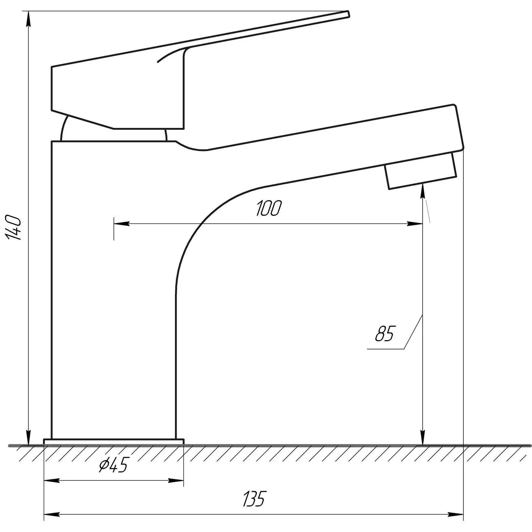 Змішувач для умивальника CAPRI TCA-15207-H44