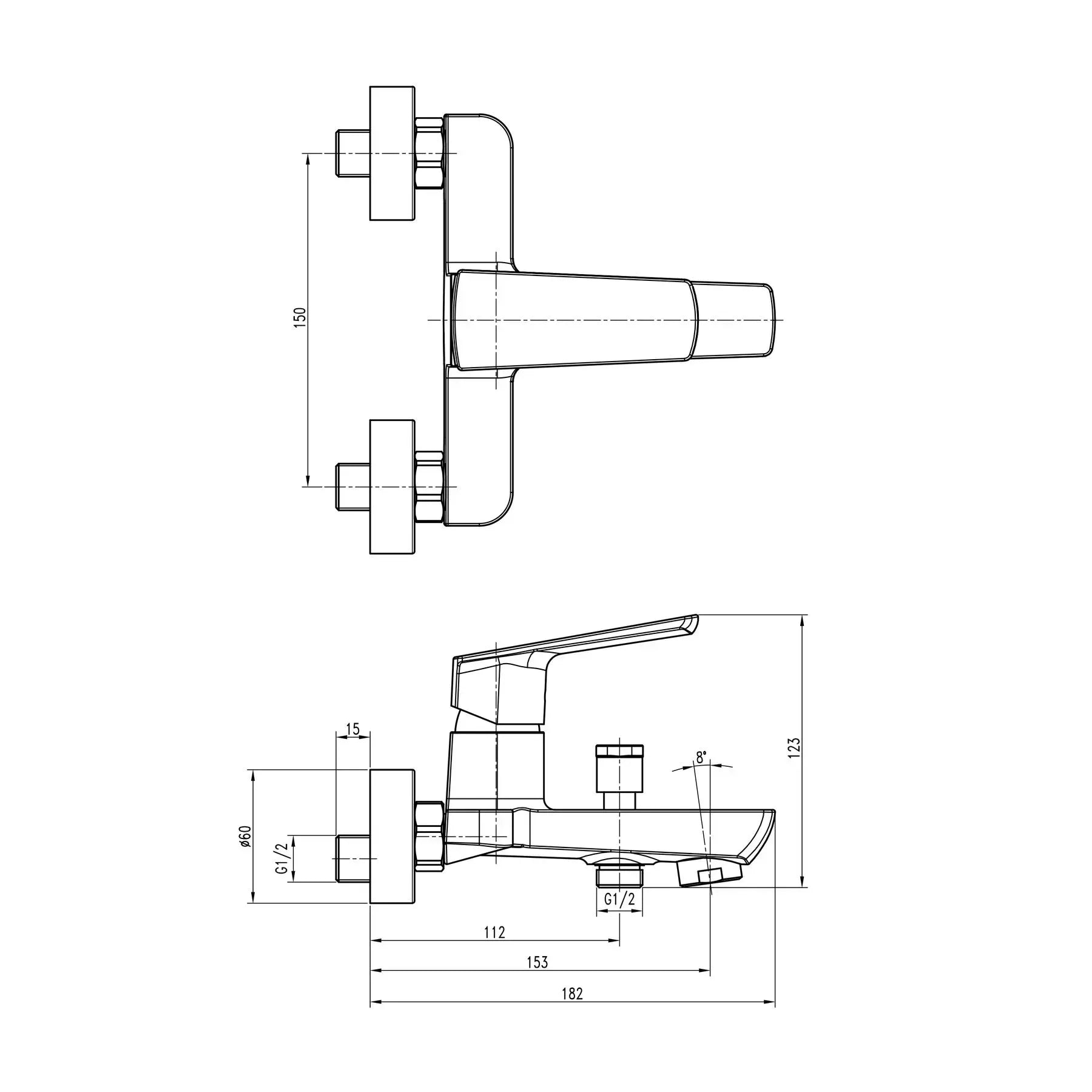LEXI TL 21101-H57-GB Bateria wannowa z zestawem natryskowym