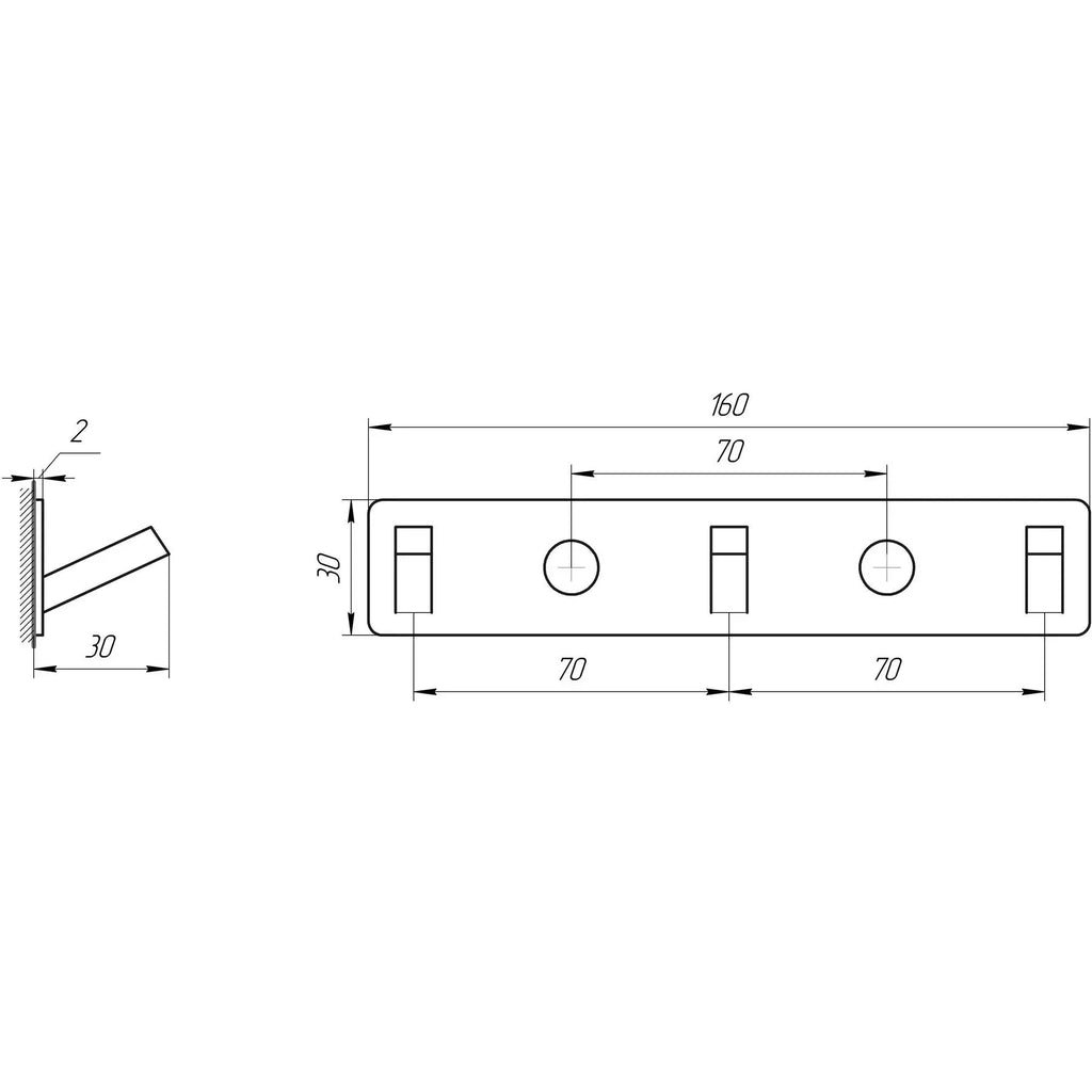 TKB 9385-3 Wall-Mounted Hook Rack