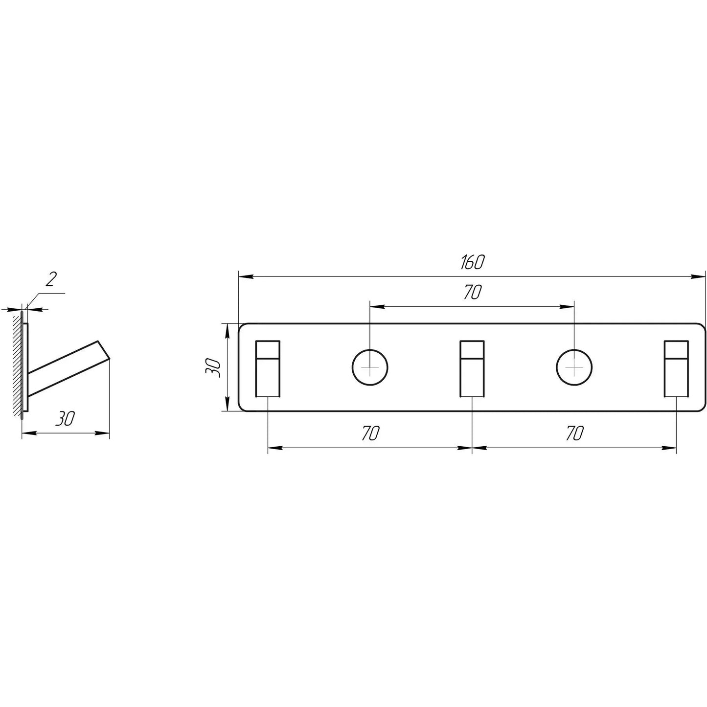 TKB 9385-3 Wieszak ścienny na haki