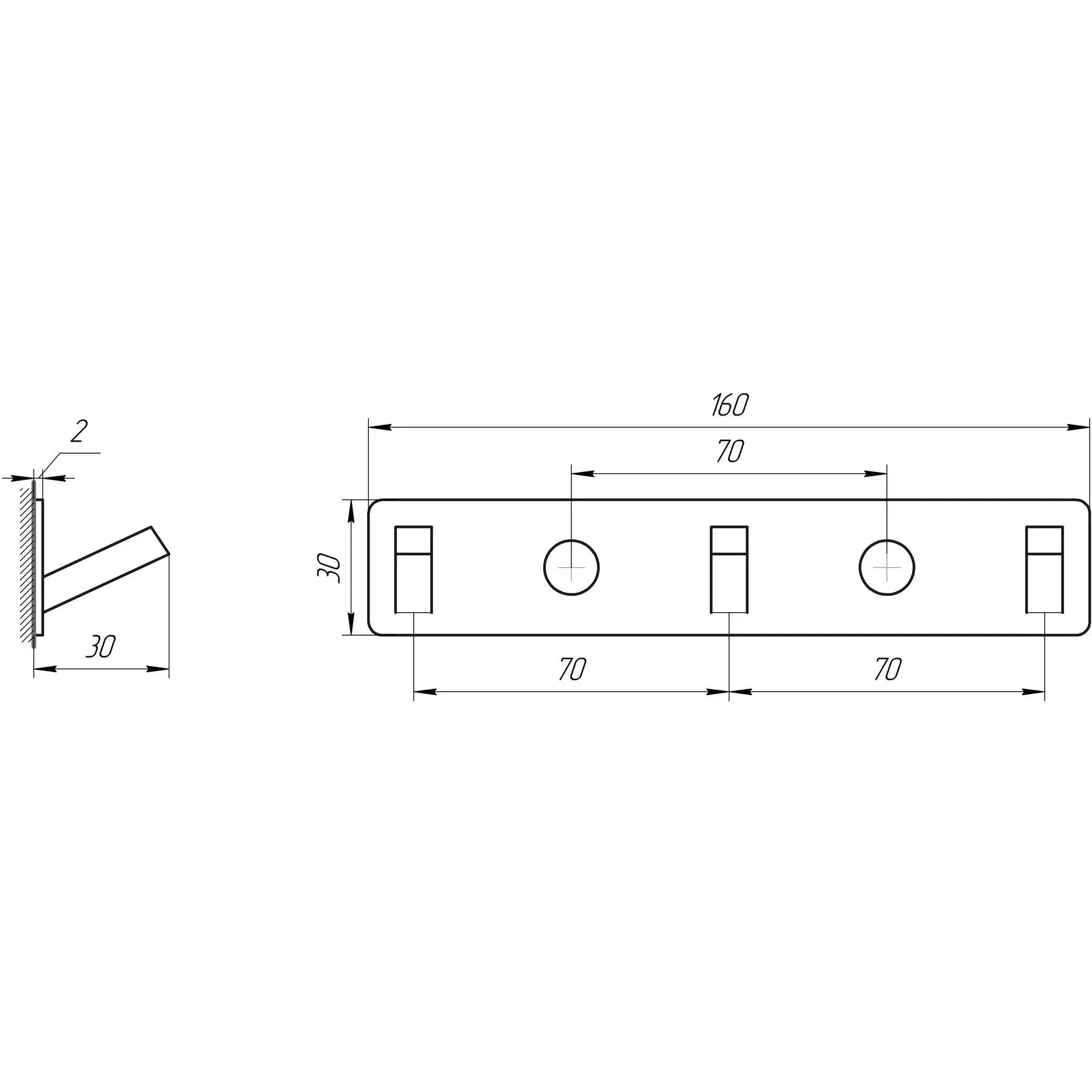 TKB 9385-3 Wall-Mounted Hook Rack