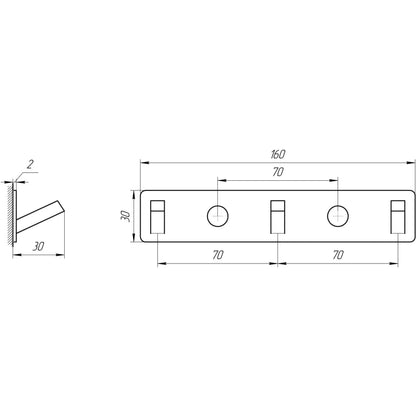 TKB 9385-3 Wieszak ścienny na haki