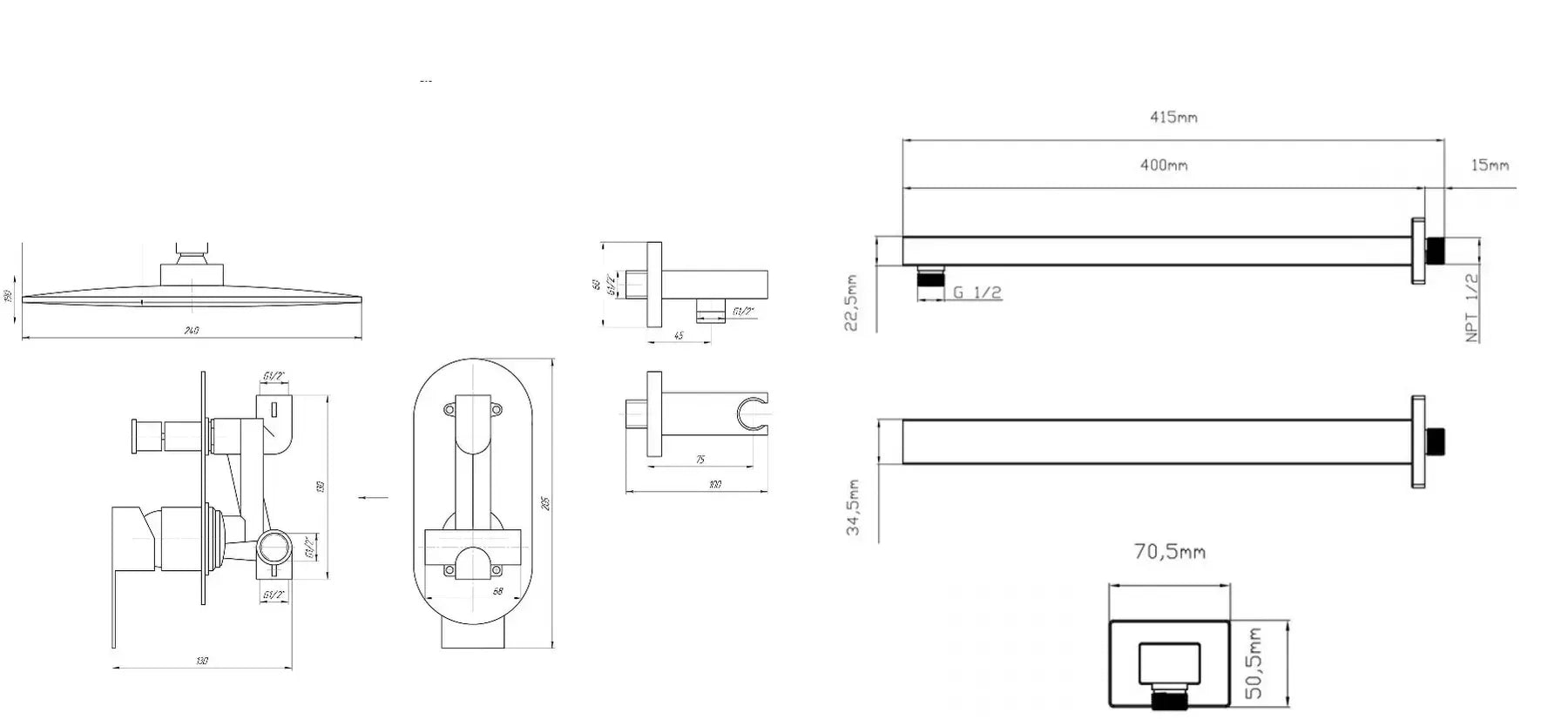 SARDINIA TSG 08205-400-BL Wbudowany system prysznicowy