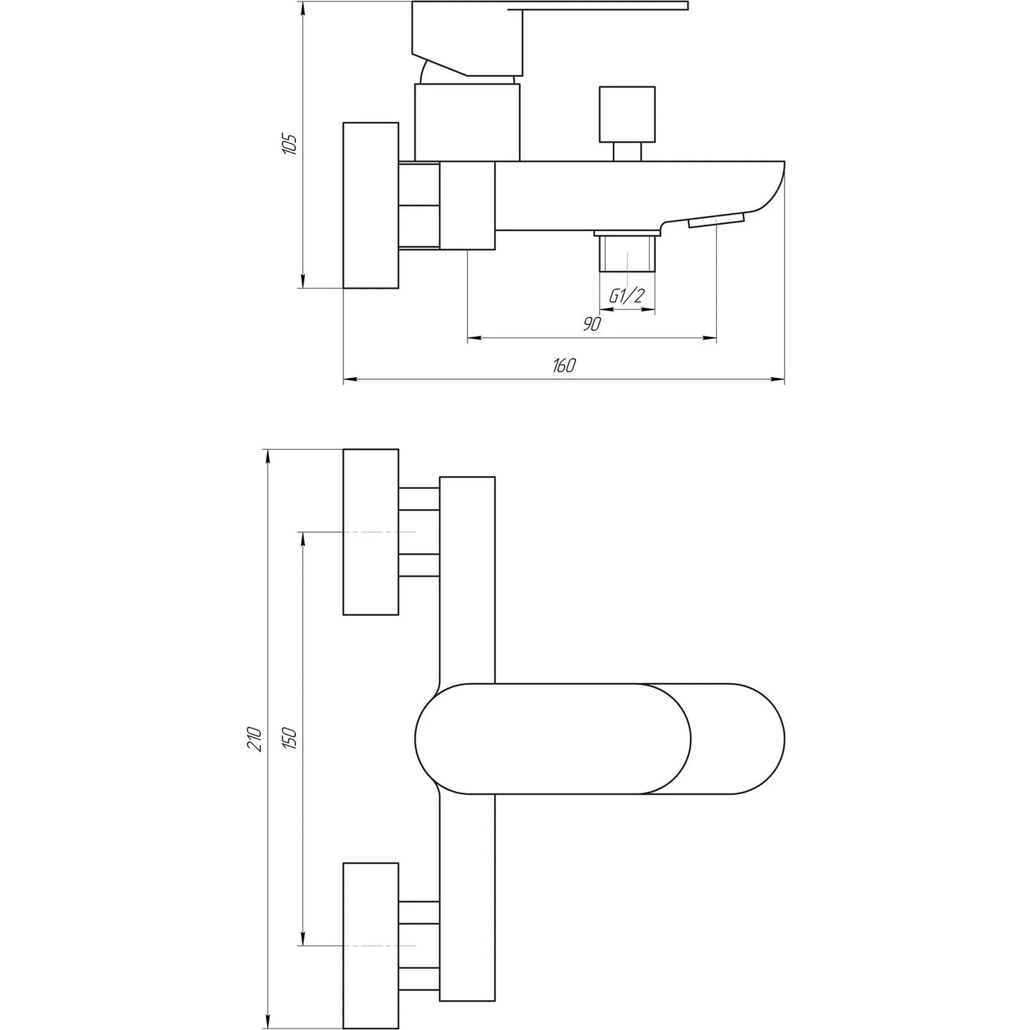 BARTS-TB 07101-H36 Bateria wannowa, zestaw natryskowy