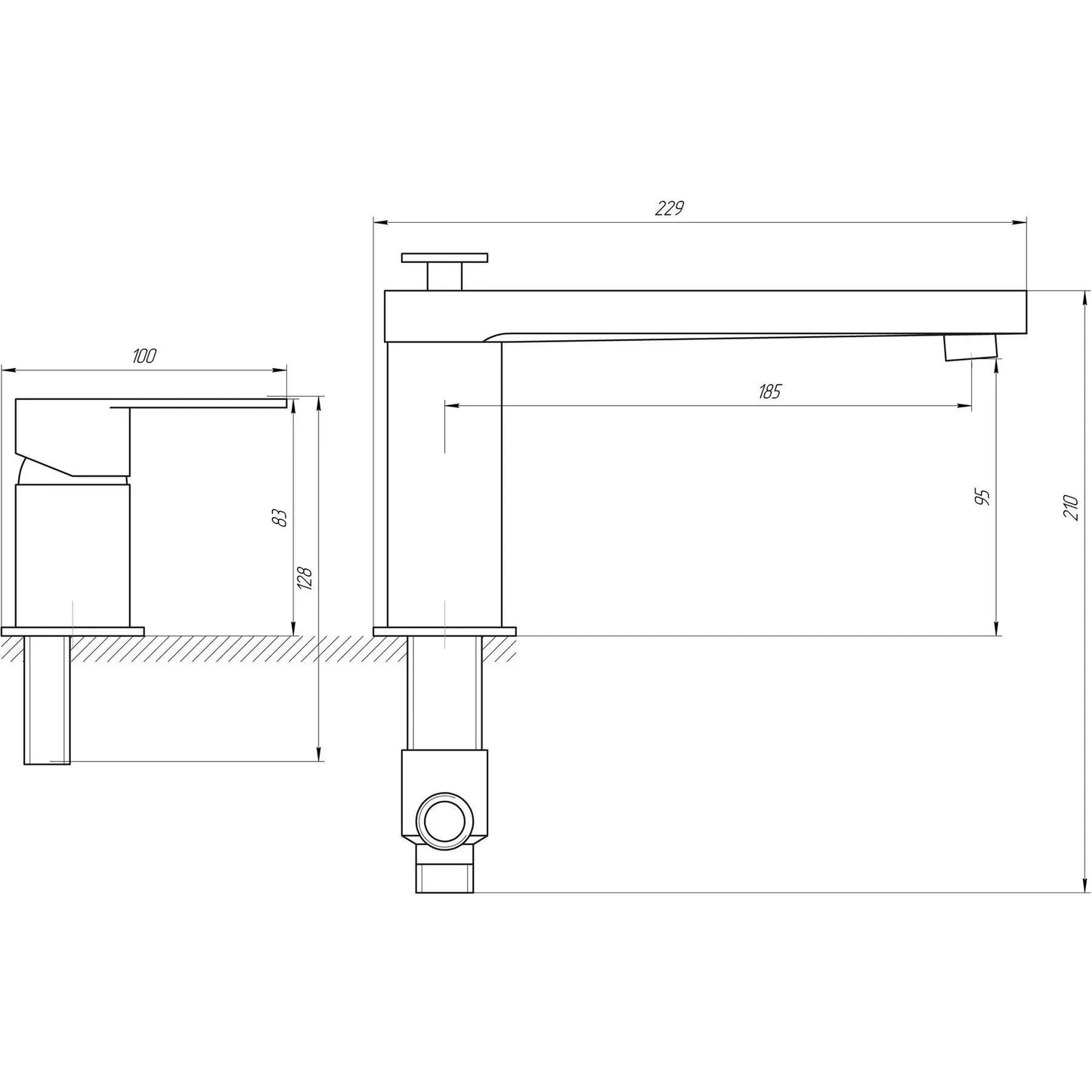 SARDINIA-TS 08111-H19 Bateria wannowa do zabudowy