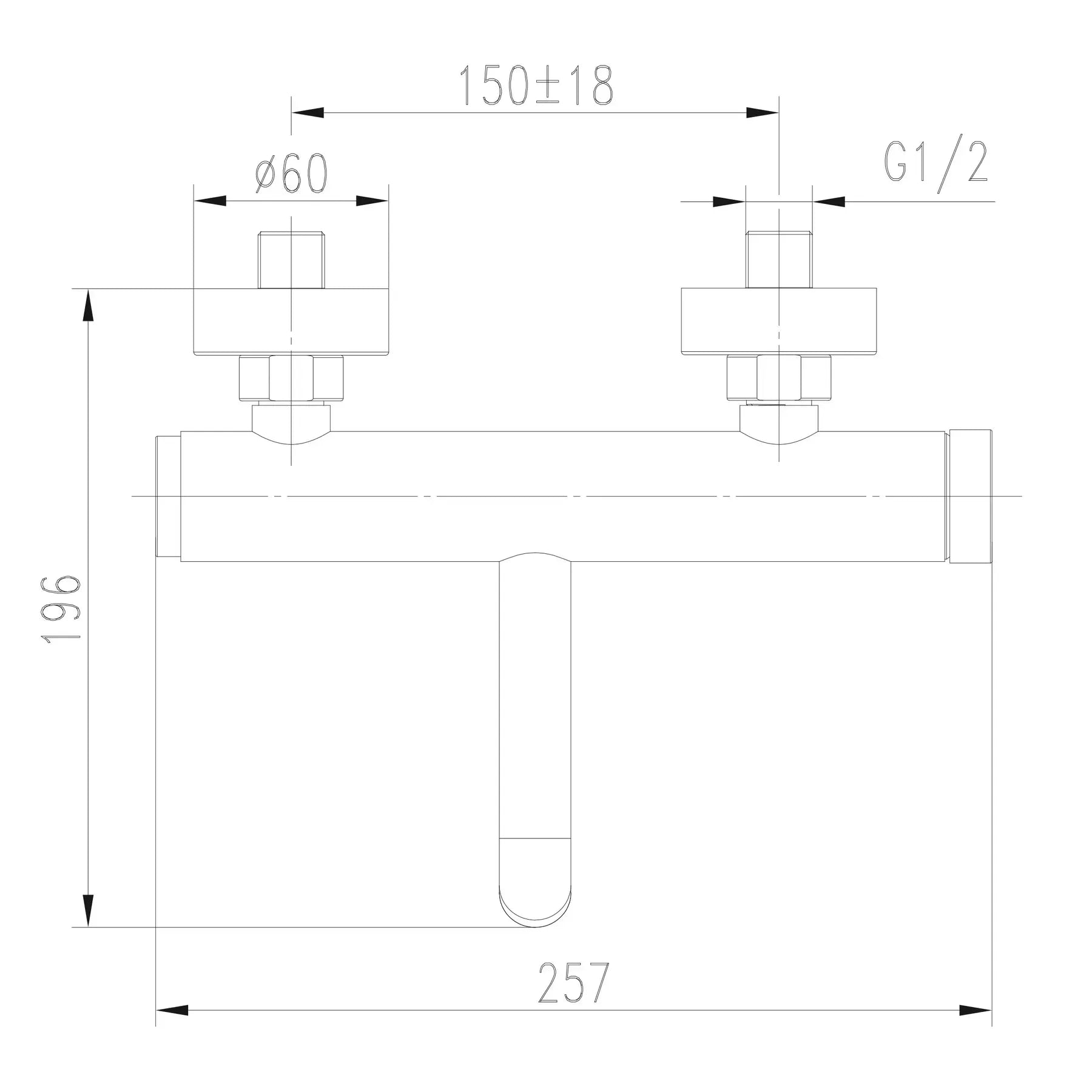 Змішувач для ванни LOFT TLF 32101-H75-C