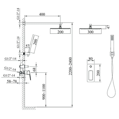 Zestaw prysznicowy do zabudowy LEXI TLG 21205-H57-W
