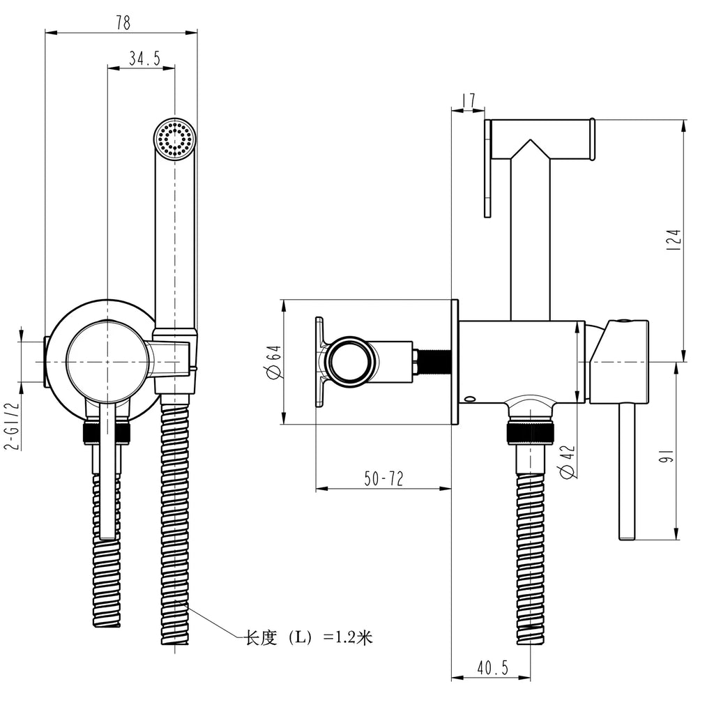 Гігієнічний змішувач LOFT TLF 32106-H39-C