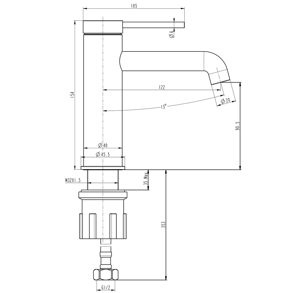 Змішувач для умивальника LOFT TLF 32201-H75-C