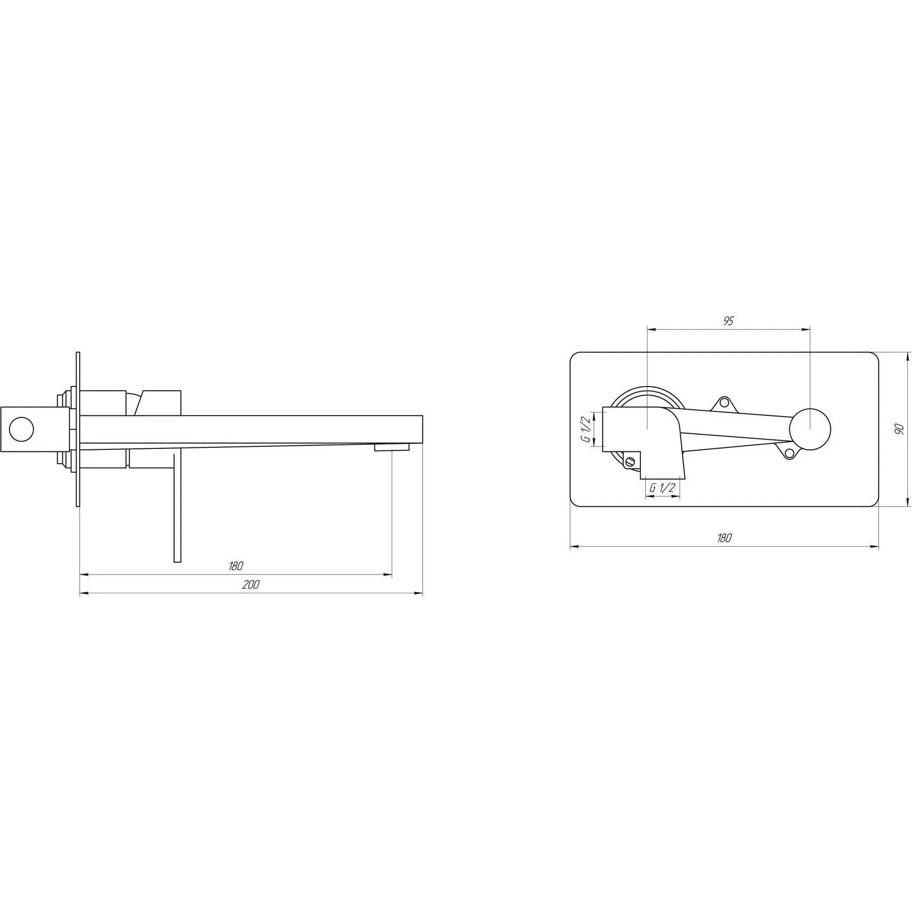 SARDINIA TS 08205-H20-BB Bateria umywalkowa ścienna