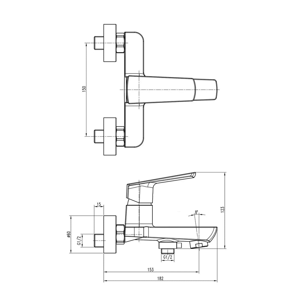 LEXI TL21101A-H57-0 Bath Mixer with Shower Set